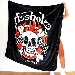 NEW! ALF Racing Fire Skull Blanket